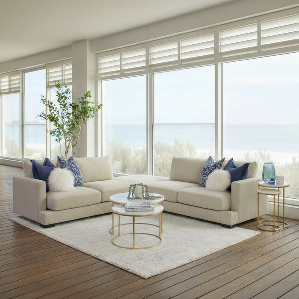Harlow 4 Seater Lounge with Ottoman - Sand