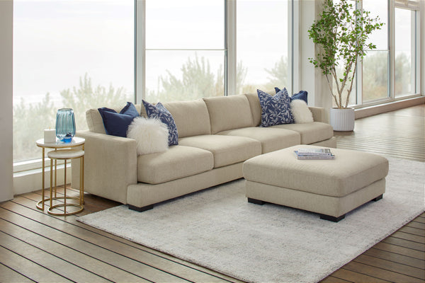 Harlow 4 Seater Lounge with Ottoman - Sand