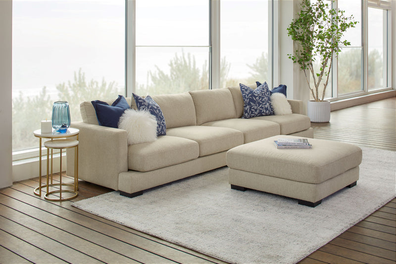 Harlow 4 Seater Lounge with Ottoman - Sand