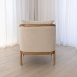 Harrington Arm Chair - Flaxseed with Antique Oak Legs