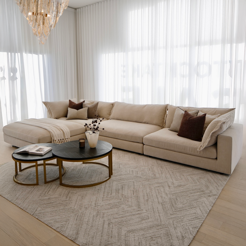 Reeves 6 Seater with Ottoman - Exclusive Cobblestone
