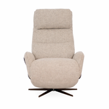 Huxley Reclining Swivel Arm Chair - Alabaster Tweed