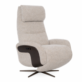 Huxley Reclining Swivel Arm Chair - Alabaster Tweed