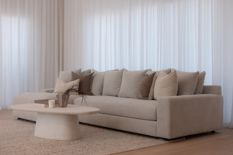 Sidney 5 Seater with Chaise - Cuddle Grey Gum