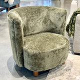 Chenille Armchair - Sage/Walnut
