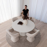 Michel Swivel Dining Chair - Sand