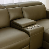 Manhattan 4 Seater Recliner Chaise Lounge with Console - Regatta Fern