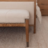 Norwick Bench Seat - Flaxseed with Antique Oak Legs