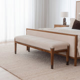 Norwick Bench Seat - Flaxseed with Antique Oak Legs