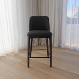 Ellery Counter Stool - Noir with Walnut Legs