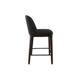 Ellery Counter Stool - Noir with Walnut Legs