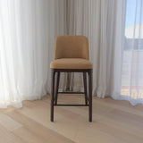 Ellery Counter Stool - Camel with Walnut Legs