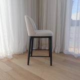 Ellery Counter Stool - Ecru with Ebony Legs