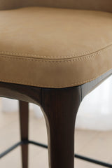 Ellery Counter Stool - Camel with Walnut Legs