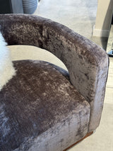 Aged Velvet Armchair - Grey