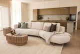 Dhalia 3 Seater with Curved Chaise - Pearl