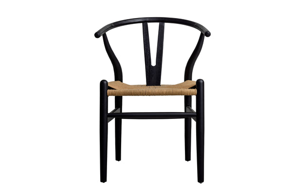 Elm Wishbone Chair - Black and Natural