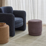 Kiran Stool - Blue Rust & White