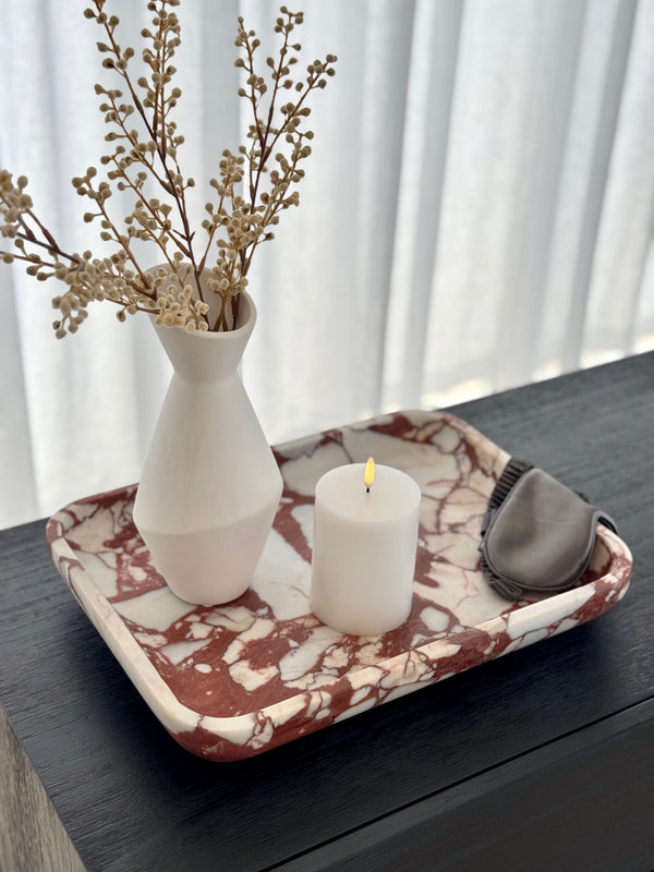 Architect Footed Letter Tray - Brown Calacatta