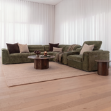 Lorde 6 Piece Recliner Lounge with Armless Chairs - Provence Olive