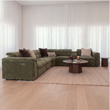Lorde 6 Piece Recliner Lounge with Armless Chairs - Provence Olive