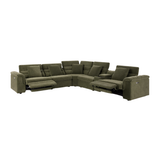 Lorde 6 Piece Recliner Lounge with Armless Chairs - Provence Olive