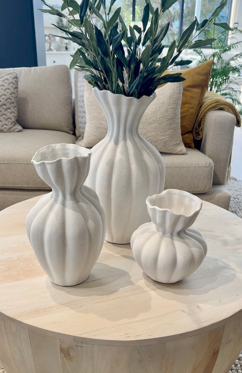 Basma Vase Large - White