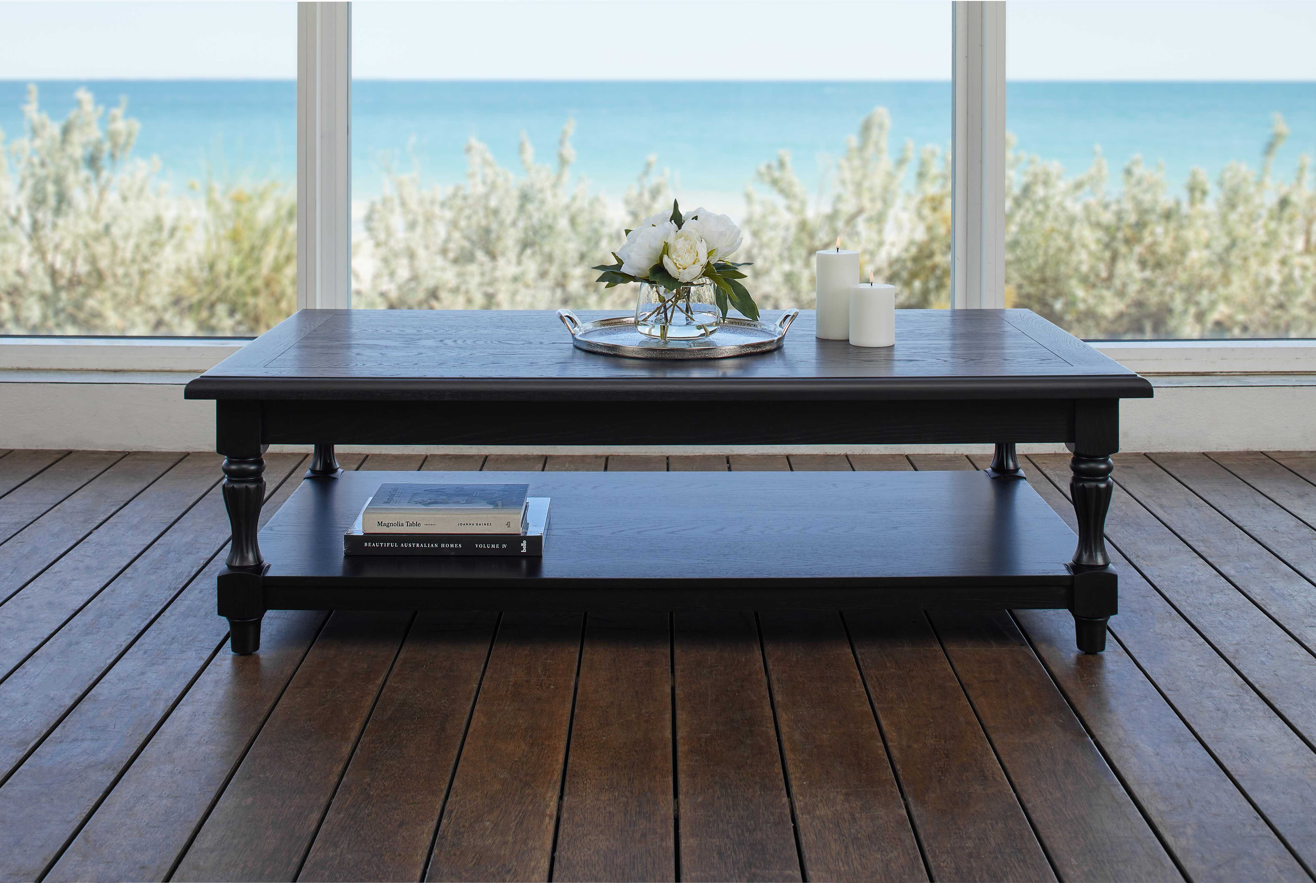 Buy Lyon Oak Wood Coffee Table Black in Perth, Osborne Park