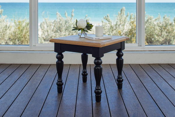 Lyon Oak Wood End Table - Black & Natural