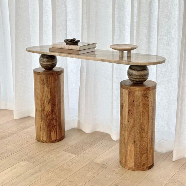 Sfera Marble/Wood Console