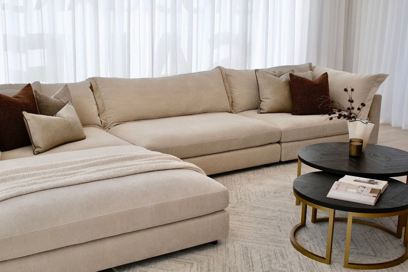 Reeves 6 Seater with Ottoman - Exclusive Cobblestone