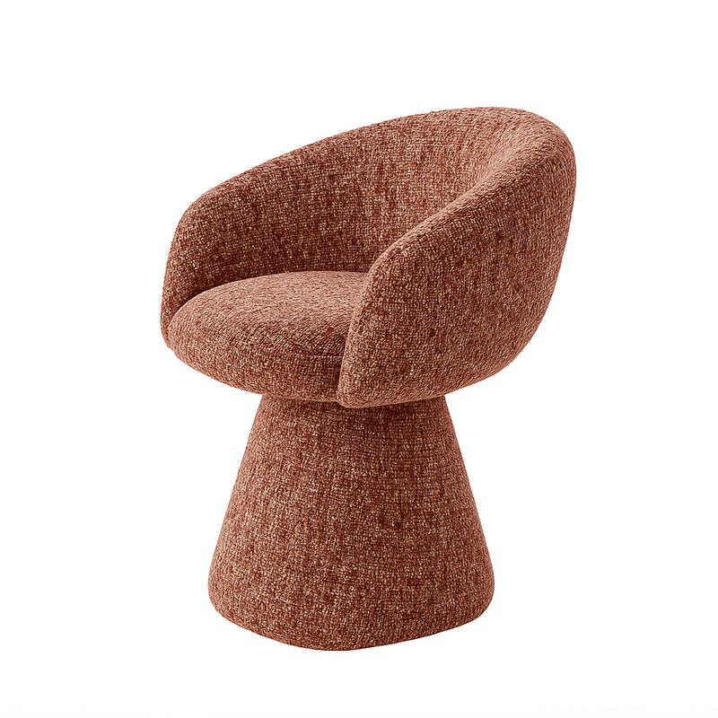 Noemi Swivel Dining Chair - Auburn Tweed