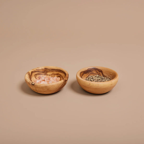 Olive Wood Salt & Pepper Dishes (Set of 2)