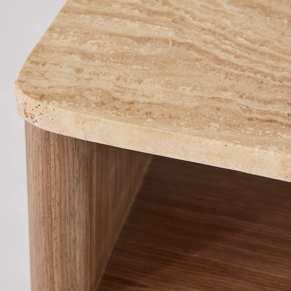 Oscar Travertine Look Bedside Table