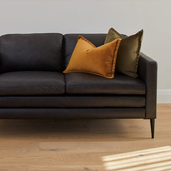 Oslo 2 Seater Leather Sofa - Caviar