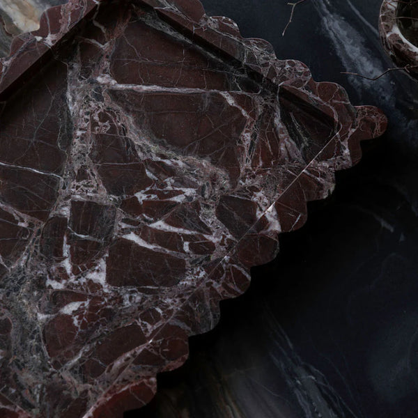 Palazzo Large Scalloped Tray - Rosso Levanto