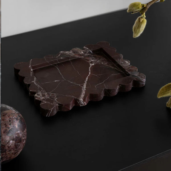Palazzo Scalloped Tray - Rosso Levanto