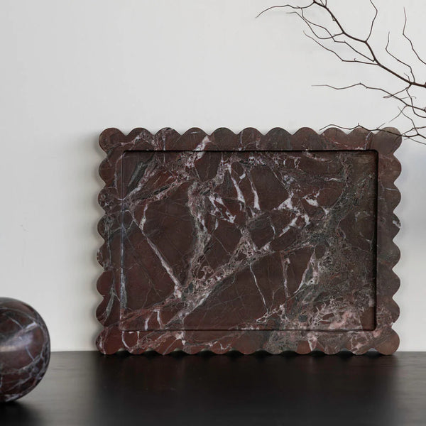 Palazzo Large Scalloped Tray - Rosso Levanto