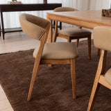 Prescott Leather Dining Chair with Honey Oak Legs
