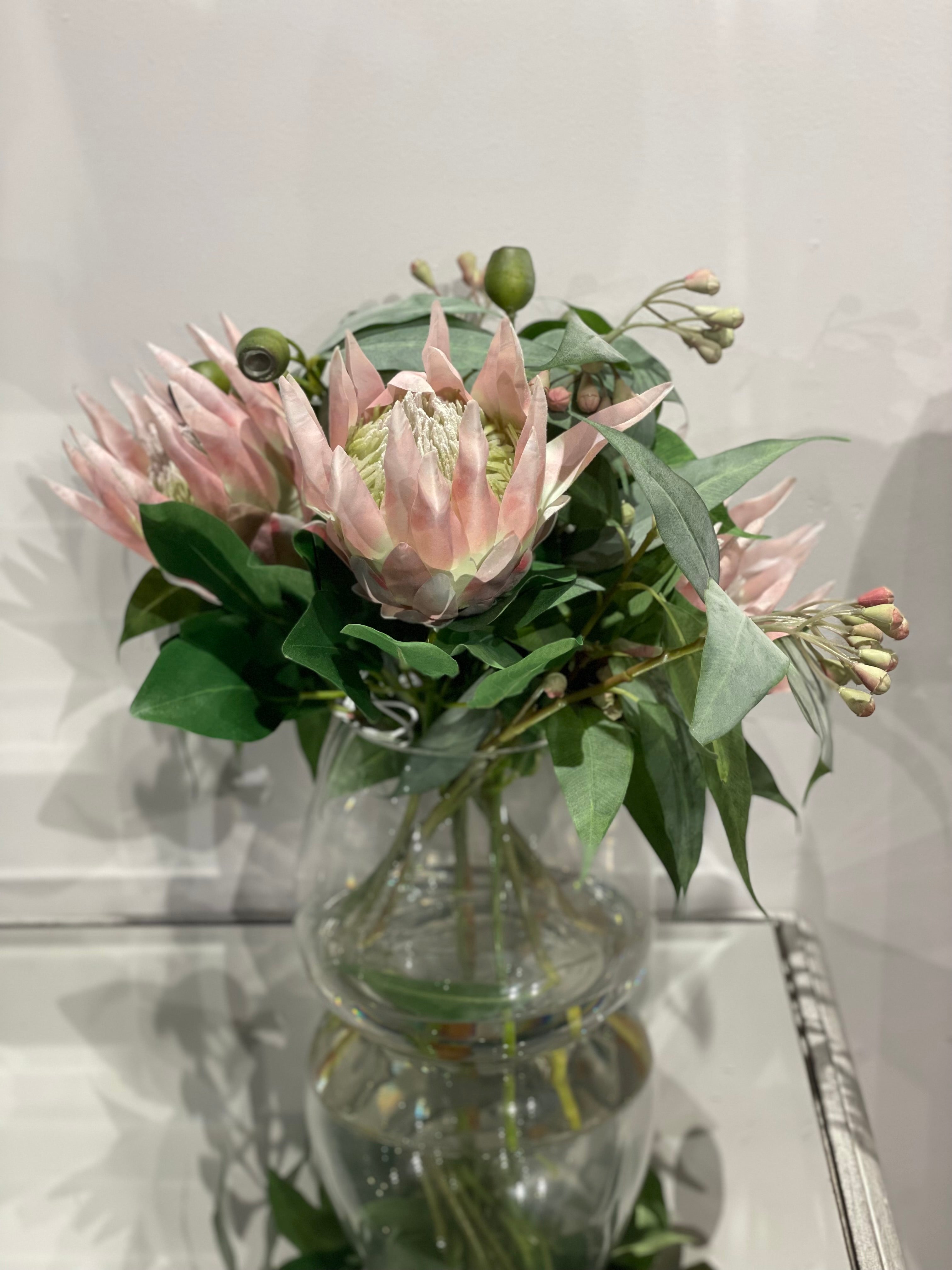 Buy Protea King Mix in Allira Vase Pink in Perth, Osborne Park, and Joondalup, WA The