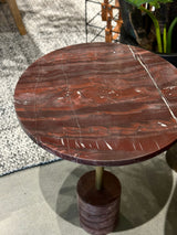 Sienna Marble Side Table - Claret