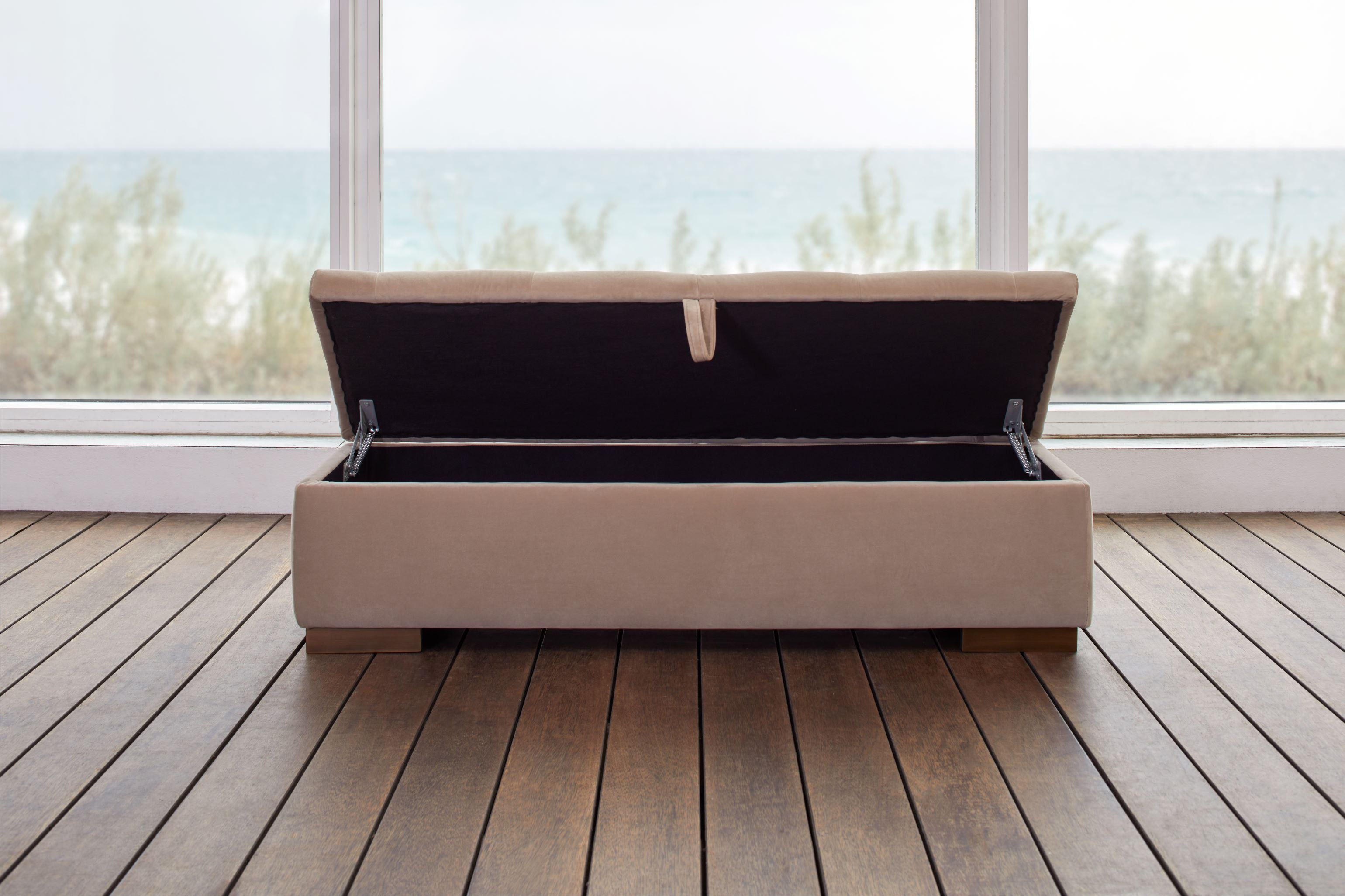 Buy Ravello Cobblestone Blanket Box with Gold Legs in Perth, Osborne