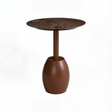Sinclair Side Table - Emparado Marble Top & Mocha Base