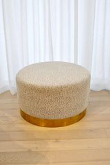 Milan Ottoman Large - Black & White Boucle