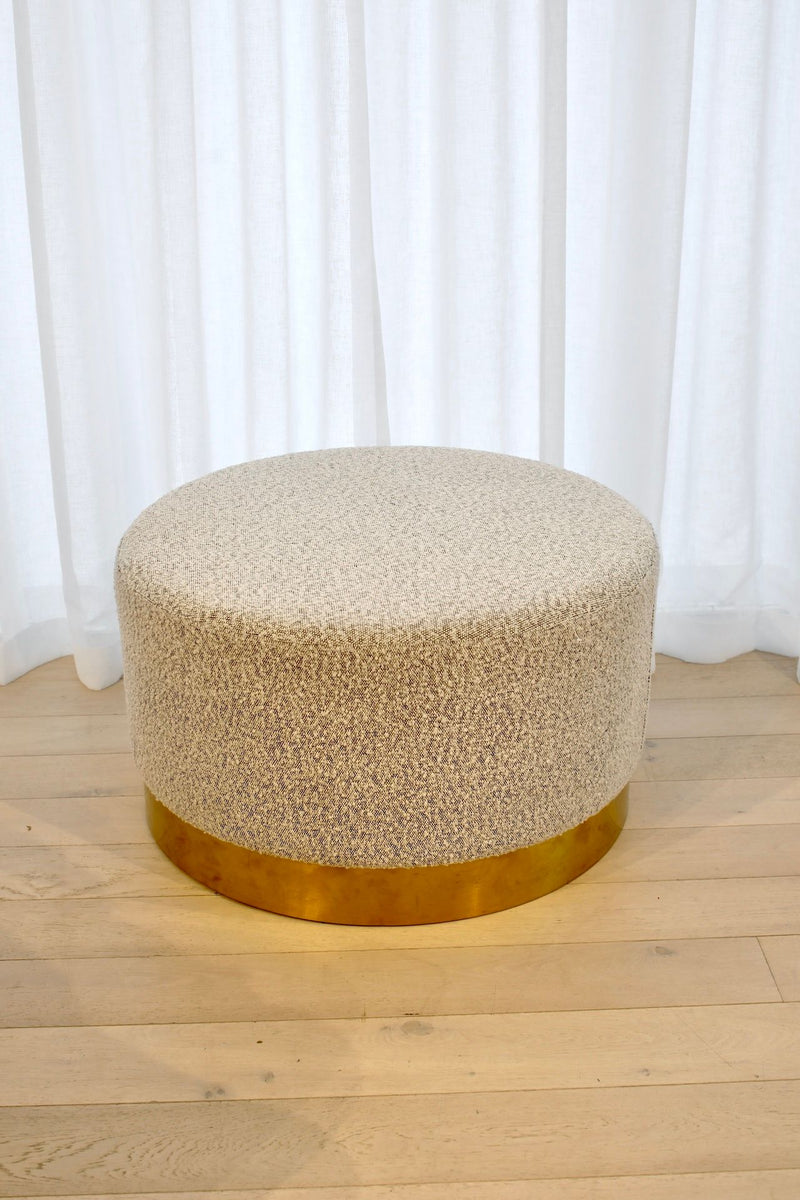 Milan Ottoman Large - Black & White Boucle
