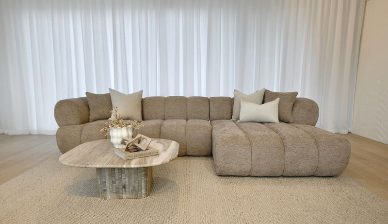 Savannah 3 Seater with Chaise - Almond
