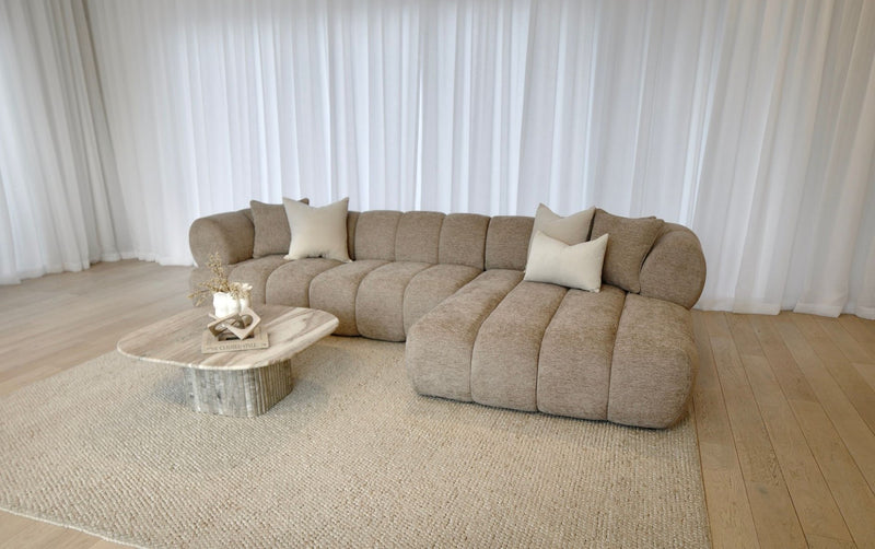 Savannah 3 Seater with Chaise - Almond