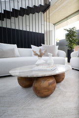 Sfera Marble Wood Coffee Table