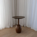 Sinclair Side Table - Emparado Marble Top & Mocha Base