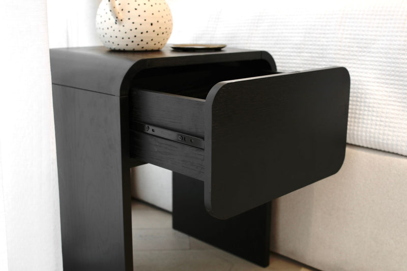 Oslo Bedroom Side Table - Black